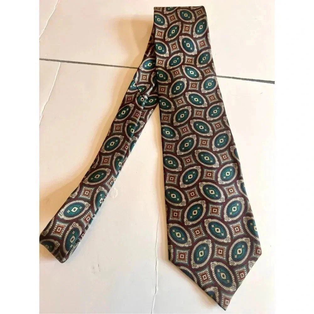 Vintage Christian Dior Monsieur Silk Abstract Pattern Men’s Neck Tie Woven Italy